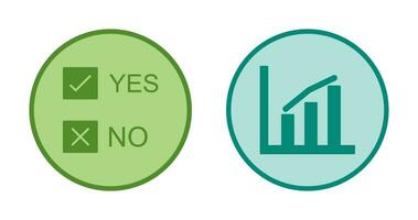 Yes No Option and Statistics Icon vector