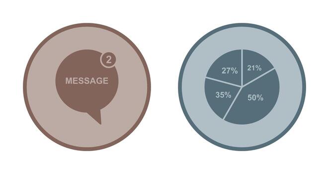 Message Bubbles and Pie Chart Icon vector