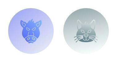 Pig and Cat Icon vector