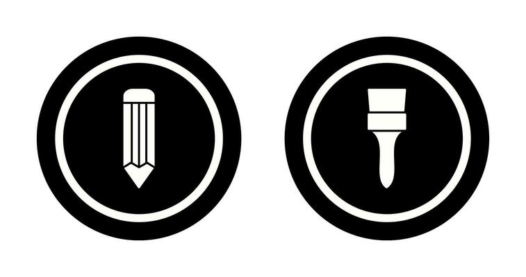 pencil and Brush Icon