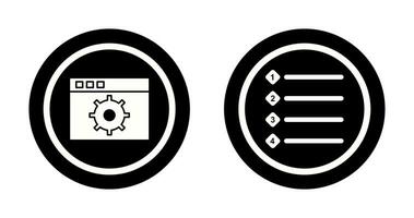 settings and numbered lists Icon vector