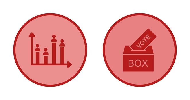 Giing Vote and Candidate and Graph Icon vector
