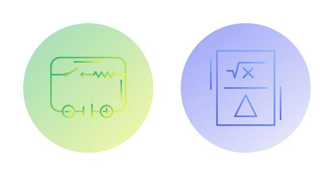 eléctrico circuito y fórmula icono vector
