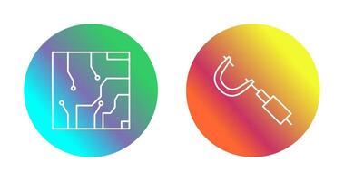 eléctrico circuito y micrómetro icono vector