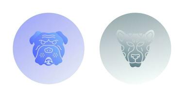 Bulldog and leopard Icon vector