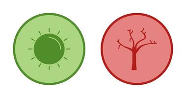 Sun and Tree Icon vector