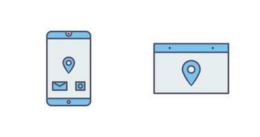 mobile application and location web advertising Icon vector