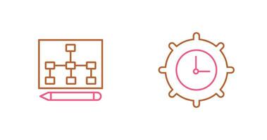 draw hierarchy and time setting  Icon vector