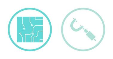 Electrical circuit and Micrometer Icon vector