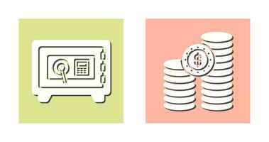 Safe Box and COINS Icon vector