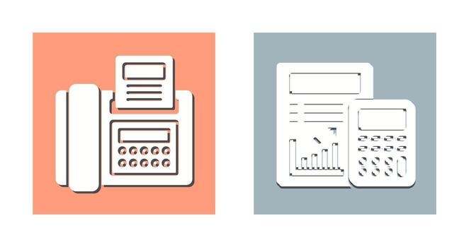 Fax and calculating Icon vector