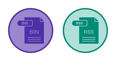 BIN and RSS Icon vector