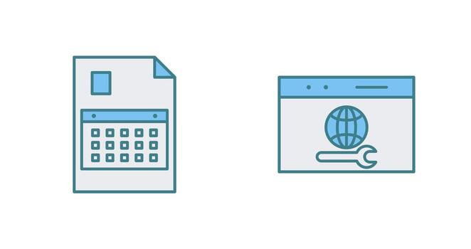content planning and web support  Icon vector