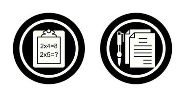 Solving Question and Document and Pen Icon vector