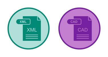 XML and CAD Icon vector