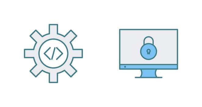 código mejoramiento y cerrado acceso icono vector