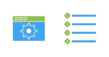 settings and numbered lists Icon vector