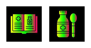 Medical Book and Syrup Icon vector