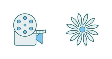 video reel and flower Icon vector