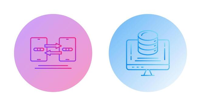 Data Synchronization and Data Storage Icon vector
