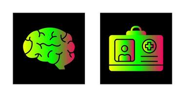 Brain and Card Icon vector