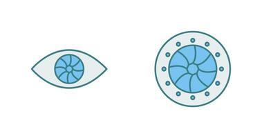 eye and optical diaphram Icon vector