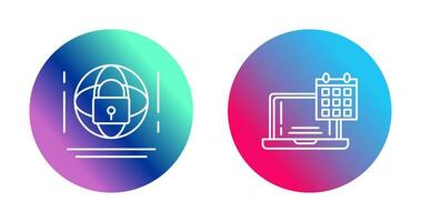 Internet Security and Calendar Icon vector