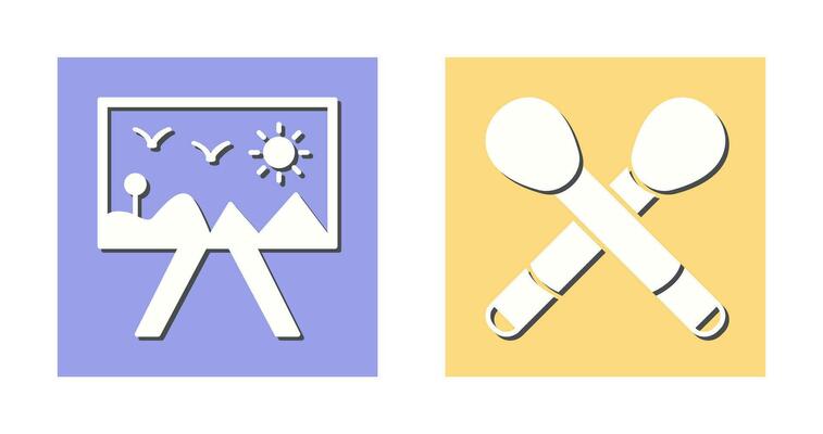 Painting of Canvvass and Brushes Icon