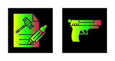 archivo y pistola icono vector