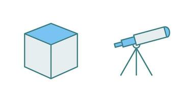 cubic design and telescope Icon vector