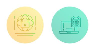 Internet Security and Calendar Icon vector