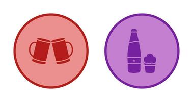 Beers Toasting and Beer Icon vector