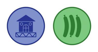 House and Hot Sausage Icon vector