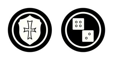 Dice and Shield Icon vector