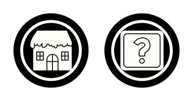 House with Snow and Question Mark Icon vector