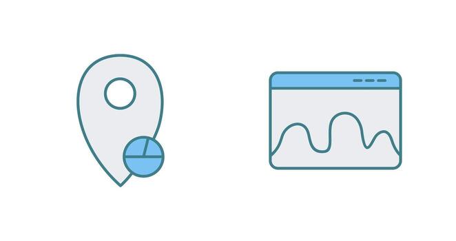 location statistics and webpage statistics  Icon vector