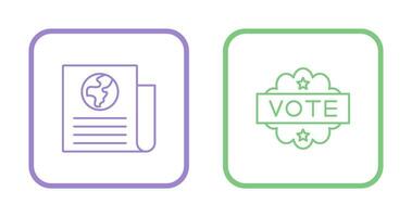 Newspaper and Vote  Icon vector