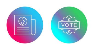 Newspaper and Vote  Icon vector