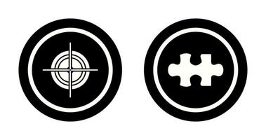 Target and Puzzle Piece Icon vector