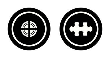 Target and Puzzle Piece Icon vector