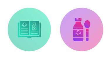Medical Book and Syrup Icon vector
