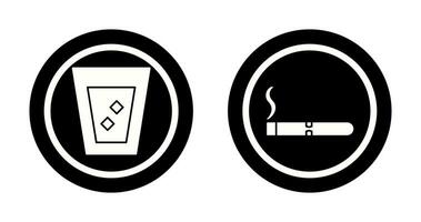 lit cigar and white russian drink  Icon vector