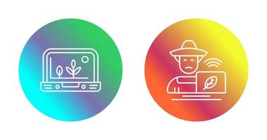 Smart Farm and Farmer Icon vector