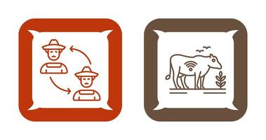 Connect and Cattle Icon vector