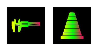 Cone and Calipers Icon vector