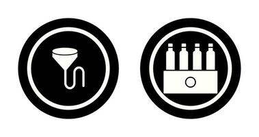 beer bong and pack of beers Icon vector