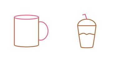 Coffee mug and Frappe Icon vector