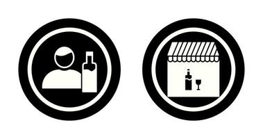 man drink and Cafe bar Icon vector