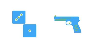 dado y pistola icono vector