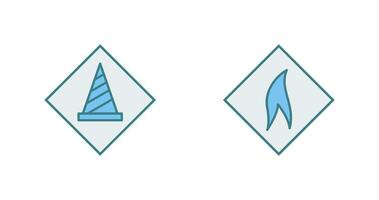 under construction and flammable material  Icon vector